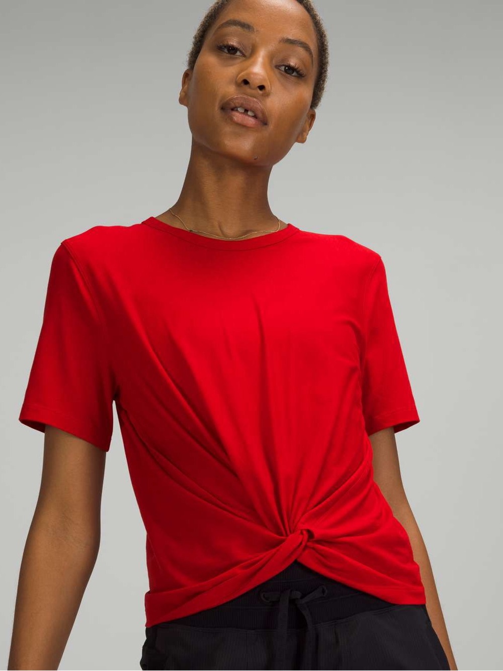 Lululemon Crescent Tee - Dark Red Size 6 Small Pima Cotton